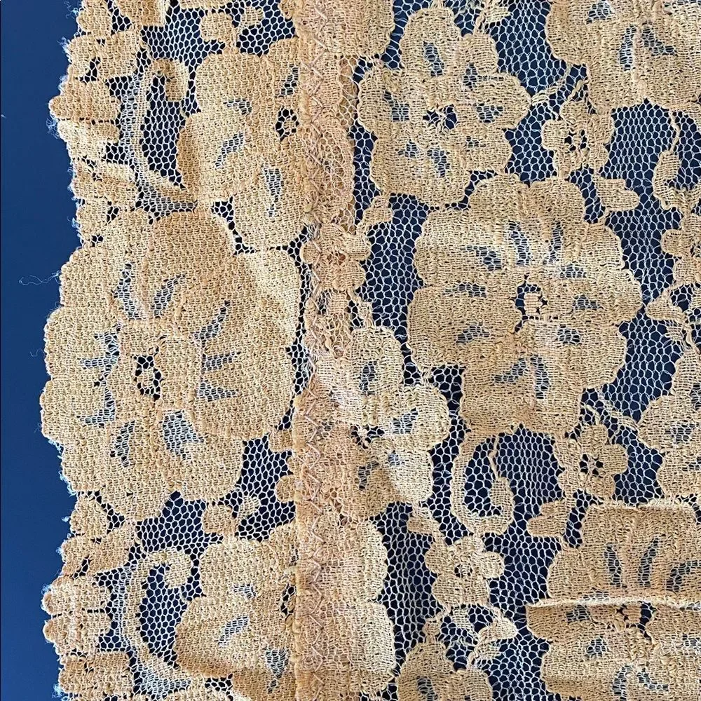 Vintage Orange Unconventional Lace Scarf Statement Colorful Romantic Castlecore